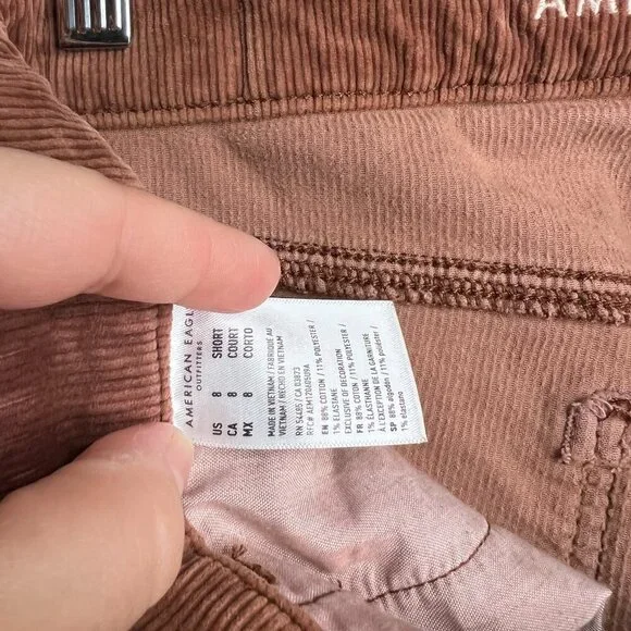 American Eagle Corduroy Pants Super Stretch Skinny Rust Orange Size 8 Short - Picture 6 of 10